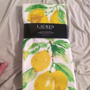 RALPH LAUREN Lemon Theme Set Of 2 Kitchen Towels